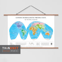 ภาพแขวนผนังแผนที่ชุดรัฐกิจโลก 2 ภาษา: กู๊ด โฮโมโลซีน โปรเจกชัน Political World Map: Goode Homolosine Projection