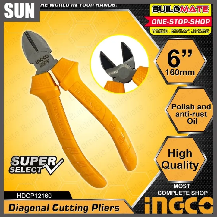 INGCO Diagonal Cutting Pliers 6 160mm SUPER SELECT HCP12160 •BUILDMATE