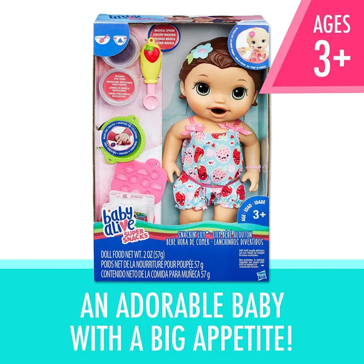 Baby Alive Super Snacks Snackin' Lily (Brunette) | Lazada.co.th