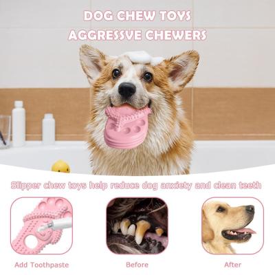 Pet Chew Toy Puppy Durable Rubber Teething Dog Chews Slipper Toy U2Z0