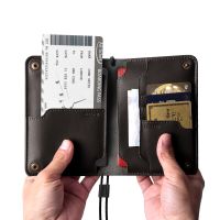 Real Leather Passport cover Men Women Organizer Travel Wallet Neck Passport Holder with Vacaccine Card holder Card Holders