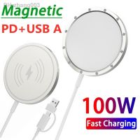 100W Magnetic Wireless Charger Pad Stand For iPhone 14 13 12 Pro Max Mini Airpods Pro USB A PD Fast Charging Station Chargers