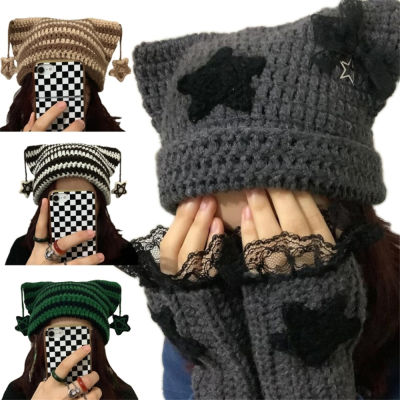 Students Hat Knitted Hat Soft Winter Hat Cold Winter Presents Handmade Hat Stripe Pattern Hat Crochet Hat