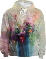 Unisex Youth Novelty Hoodies 3D Oil Painting Tie-Dye Printed for Christmas Daily, Regular-fit Pattern Sweatshirt Pullover