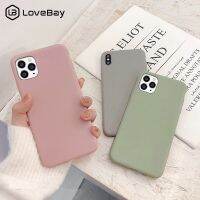 【ABW】 Lovebay น่ารัก Matte Solid Candy สีเคสโทรศัพท์สำหรับ iPhone 11 12Pro SE 2020 X XR XS สูงสุด8 7 6 6S Plus Simple ซิลิโคนนุ่ม