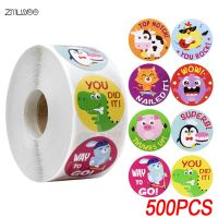 Animal Stickers Dinosaur Kids Reward Motivational Label Cute Sticker Rainbow Scrapbooking Stickers Aesthetic 100pcs 500pcs 1inch Stickers