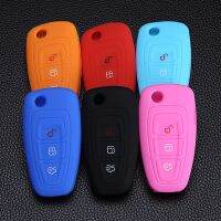 fgjfykjd Silicone Protector Bag 3 Button Car Key Cover Remote Shell For Ford Focus 2 MK3 for Mondeo Fiesta Kuga Escape Ecosport 2013 2014