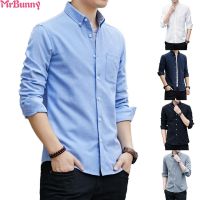 CODwumei04 【MRBUNNY】Mens Casual Dress Shirt Long Sleeve Slim Fit Blouse Button Down Shirts Tops Tees【menswear】