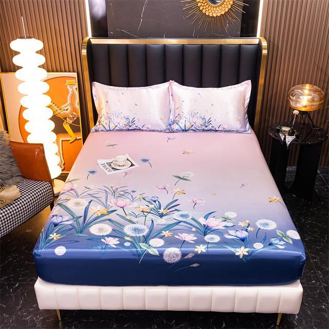 lz-trawe2-cartoon-double-bed-linen-summer-viscose-fiber-mat-mattress-cover-fitted-sheet-bedspread-on-the-bed-with-elastic-strap-king-size