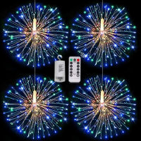 Battery Powered Led Dandelion String Lights Waterproof Copper Wire Christmas Garland Fireworks Fairy Lights Garden Wedding Decor