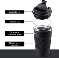 510Ml Travel Coffee Flask Spill Proof สูญญากาศฉนวนขวดกาแฟแก้วสแตนเลส Double Wall Leak Proof Reusable Cup