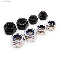 2/5/10/25 pièces M2 M2.5 M3 M3.5 M4 M5 M6 M8 M10 M12 M16 304 en acier inoxydable noir Nylock Nut Hex Nylon Insert auto-Lock Nut