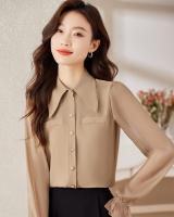 New high-end long-sleeved shirt overalls professional suit bank staff ms shirt embroidered logo