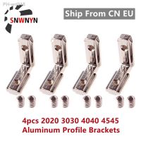 ☼ 4PCS 2020 3030 4040 4545 Aluminum Profile Brackets L Type T Slot 90 Degree Corner Connector Fastener EU Standard