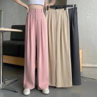 COD DSTGREYTRYT Plus Size Baggy Wide Leg Suit Long Pants for Women High Waist Loose Office Formal Casual Korean Style Slacks Slocks Square Straight Cut Trouser Black White Khaki Gray Light Coffee