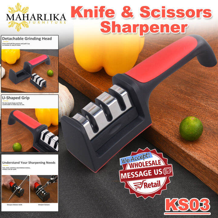 Maharlika KS04 Professional 4-Stage Knife Sharpener Manual Kitchen ...