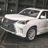 Lexus จำลอง1:32 LX570รถออฟโรดโมเดลรถยนต์เสียงและแสงดึงกลับเครื่องประดับโลหะรถของเล่นของเด็ก