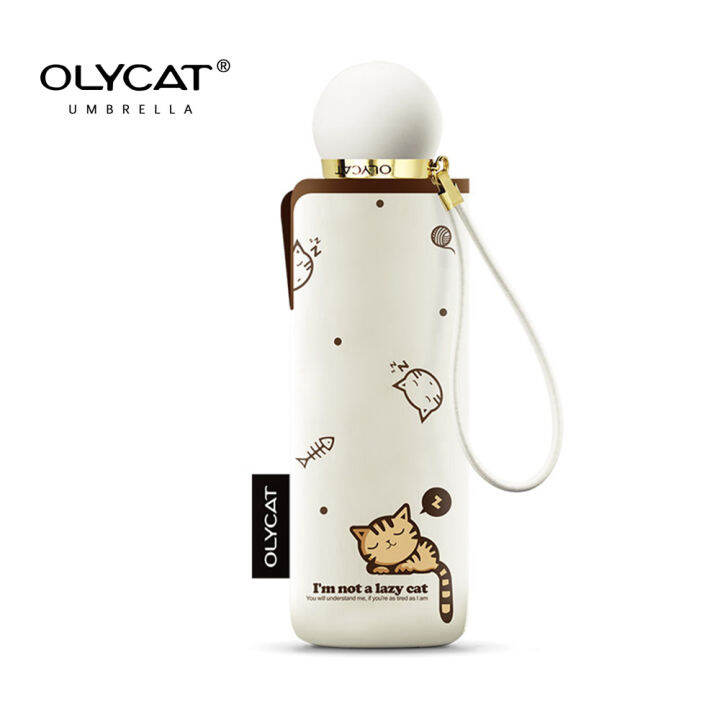 olycat-ยี่ห้อผู้หญิงขนาดเล็กร่มห้าพับด้วยตนเองแบบพกพาร่มครีมกันแดดสีดำเคลือบหญิงร่ม-upf50-uv-กระเป๋าป้องกันร่ม