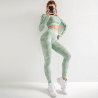 Yoga Sets Women Gym Clothes 2 Piece Set Fitness Leggings Long Sleeve Shirts Sport Wear For Woman Camouflage Sportswear Suits