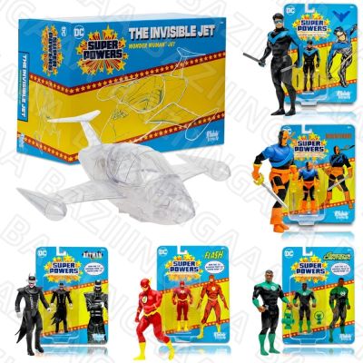 ZZOOI McFarlane Super Powers Action Figure Toys 15cm Batman Flash Wonder woman Deathstroke Green Lantern! Dc The Invisible Jet Gift