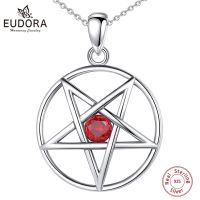 Eudora 925เงินสเตอร์ลิง Inverted Pentagram สร้อยคอผู้หญิง Man Amulet Guardian Star Tetragrammaton จี้ Wiccan เครื่องประดับ