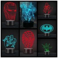 ❣❀┋ The Avengers Figure LED Remote Night Light Iron Man Spiderman Deadpool Hulk Bedside Desk USB Lamp Home Decorative Gift for Marvel Fans