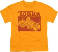 Trevco HBRO443-YT-4 Tonka &amp; Tonka Box-Short Sleeve 18-1 Youth T-Shirt, Gold - Extra Large