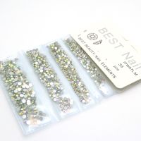 【hot】✜  1 Pack Flatback Glass Nails Rhinestones Mixed Sizes SS4 SS6 SS8 SS10 Decoration Stones Manicure Accessories