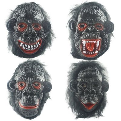 [COD] hood masquerade party black gorilla mask full face monkey animal vinyl