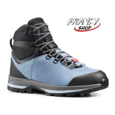 [พร้อมส่ง] รองเท้าผู้หญิงแบบหนังทรงกว้างสำหรับเทรคกิ้ง W High-Top Leather Waterproof Shoe Crosscontact Ontrail MT 100 XL