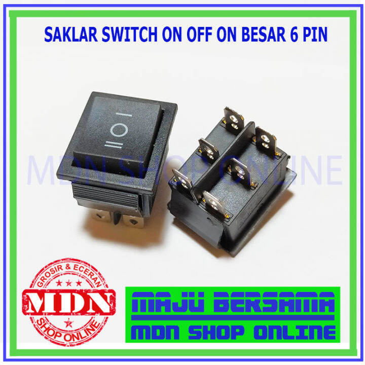 Saklar Switch ON OFF ON 6 Pin Besar Hitam | Lazada Indonesia