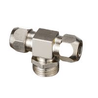 6mm 8mm 10mm 12mm x 1/8 1/4 3/8 1/2 BSP Male Tee Type 3 Way Brass Ferrule Tube Compression Pipe Fitting Connector Adapter