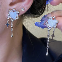 Love Earrings Four Pointed Star Tassel Stud Earrings Earrings Love Tassel Star Earrings Personality Earring