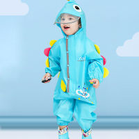 Childrens one-piece raincoat rain pants, childrens poncho dinosaurs, boys and girls, elementary school students, kindergarten