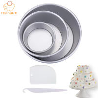 468 Inch Round Cake Pan Set With Removable Bottom Aluminum Alloy Chiffon Cake MoldMould Set 3 Tier Round Cakes Tins C019