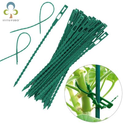 100Pcs Garden Cable Ties Reusable Plant Support Shrubs Fastener Tree Locking Nylon Plastic Cable Ties Zip Garden Ties GYH