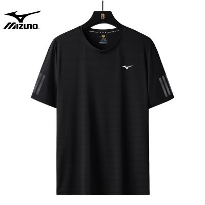 ―― Mizuno ลำลองฤดูร้อนแขนสั้นเสื้อคอปกผู้ชายและผู้หญิงวรรคผ้าไหมน้ำแข็งยืดระบายอากาศบางเฉียบกีฬาเสื้อยืดความเร็วเสื้อผ้าแห้ง