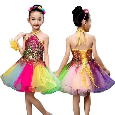 ☍ Lolanta Kids Girls Rainbow Tutu Dress For Birthday Party Wear School Dance Performance Costume With Headband