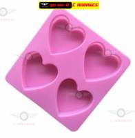 พิมพ์ซิลิโคน หัวใจ 4หลุม 50กรัม ขนาดหลุม 6.5x5x1.7cm HEART Silicone Mold พิมวุ้น Pudding กัมมี่ พิมพ์สบู่ พิมพ์เค้ก พิมพ์วุ้นสวยๆ พิมพ์ขนมต่างๆ ขนมถ้วย บัวลอย บล็อคน้ำแข็ง