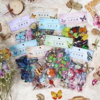 40 pcs/set Colorful Dragonfly amp;Butterfly PET Waterproof Stickers Scrapbooking Diy Journaling Stationery Diary Sticker