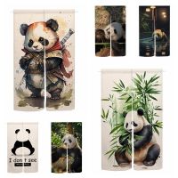 Chinese Door Curtain Noren Cute Funny Panda Drapes Living Room Bedroom Hanging Half-Curtains Kitchen Entrance Doorway Partition