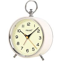 Analog Alarm Clock Non Ticking with Night Light Retro Silent Alarm Clock Battery Operated Mini Clock for Kids Bedroom