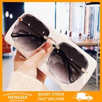 【HENGHA】 แว่นตากันแดด กรอบเหลี่ยม ไร้ขอบ ป้องกัน UV400 QC7311018