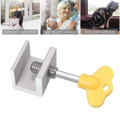Window Lock With Catch Aluminum Alloy Sliding Child Protection Safety Household Anti-theft Limiter