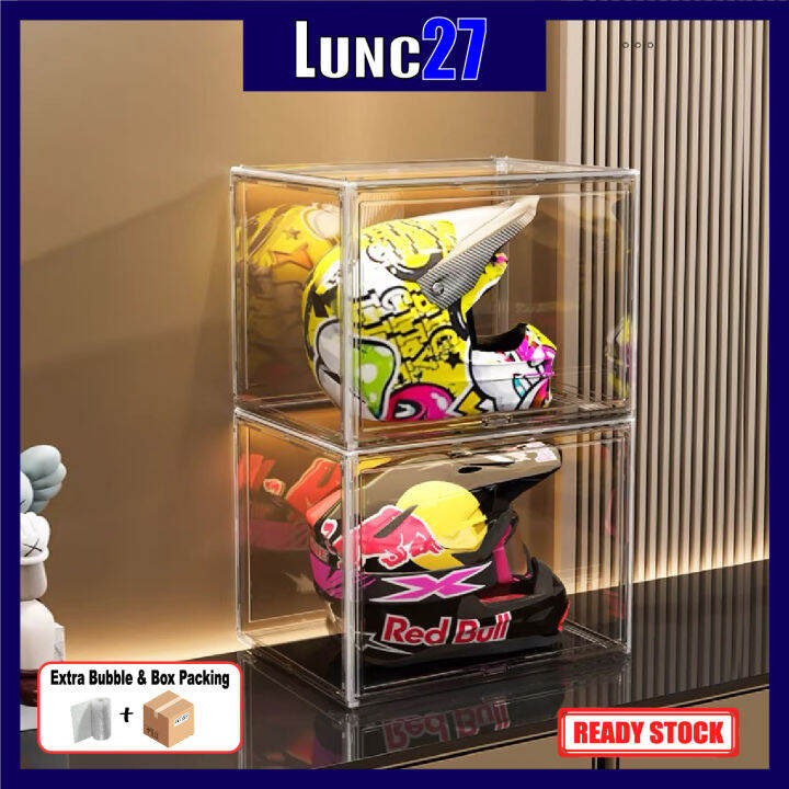 Helmet Shelf Display Full Transparent Arcylic Helmet Storage Storage