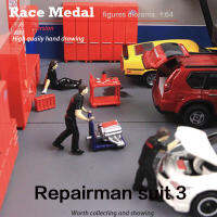 Racmedal 1:64 Repairman 3 Set Micro Shot โต๊ะเล่นทราย Scale โมเดลรถโลหะผสมจี้รูปทรงคงที่