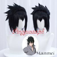 ۩Manmei วิกผมสังเคราะห์ ทนความร้อน ลายการ์ตูนนารูโตะ Sasuke Uchiha สีดํา สําหรับทุกเพศ