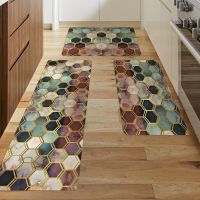 1pc 3D Print Kitchen Mat Entrance Doormat for Living Room Geometric Rug Home Bedroom Floor Hallway Balcony Anti-Slip Carpet