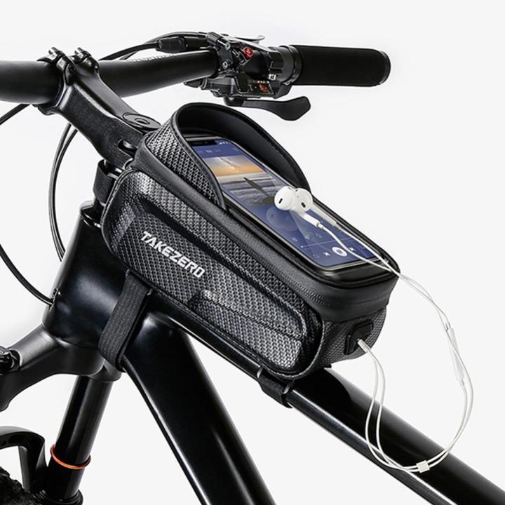 เคสโทรศัพท์กระเป๋าติดจักรยาน1l-กันน้ำเปลือกแข็งจักรยาน-กระเป๋าอุ้มกระเป๋ามีกรอบด้านหน้าพร้อมช่องใส่หูฟังสะท้อนแสงอุปกรณ์เสริมสำหรับการปั่นจักรยาน