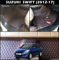 พรมปูพื้นรถยนต์ 6D SUZUKI SWIFT (2012-17) พรม6D QX สวยงาม เข้ารูป เต็มคัน 3ชิ้น